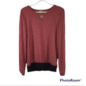 Anne Klein | Women’s Blouse | Small | Blk & Red | Preowned